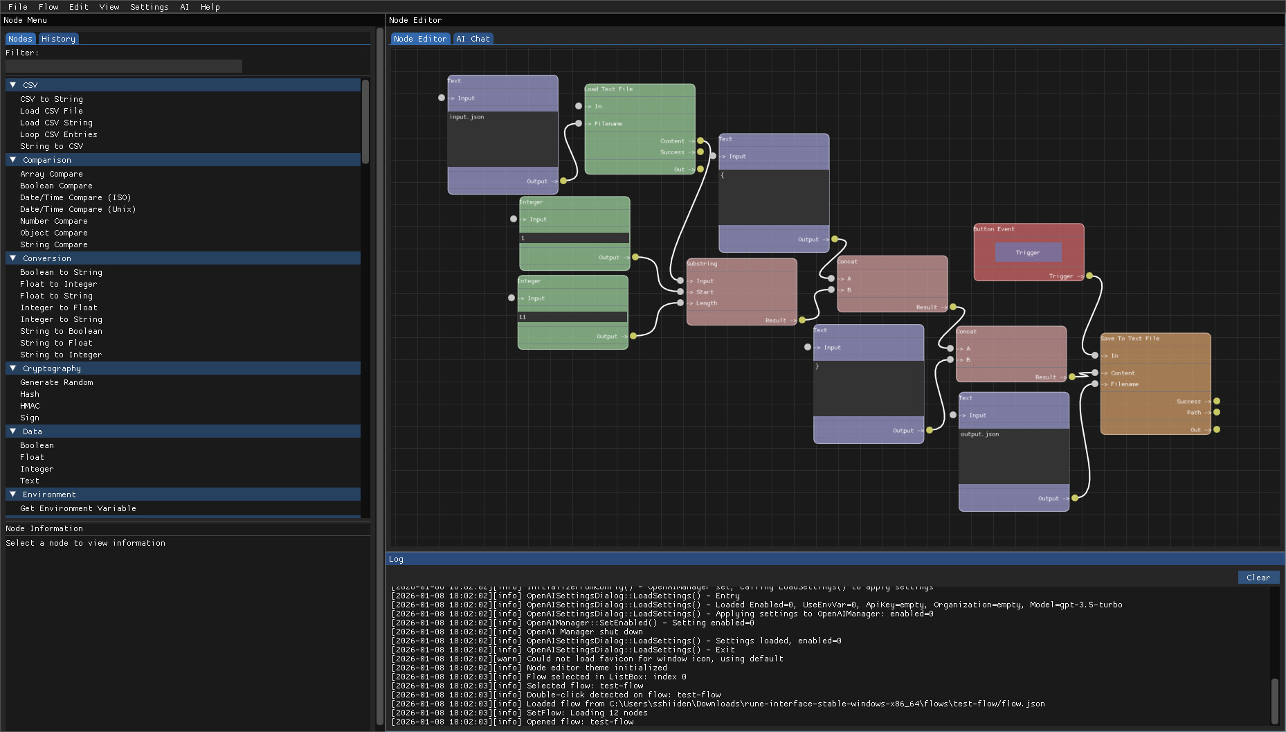 RUNE Interface window